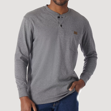 Gray Men's Riggs Workwear Long Sleeve Solid Henley 3W750