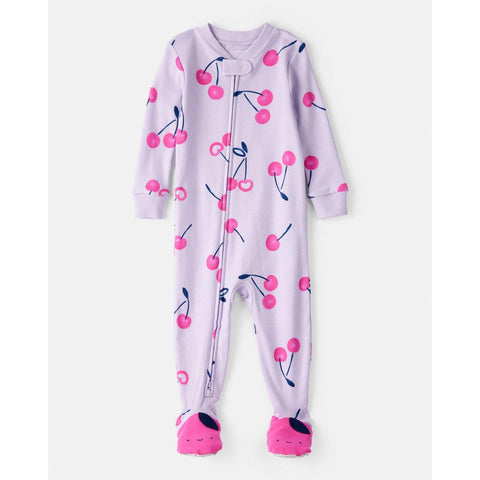 Baby Girl 100% Cotton Snug Fit 2-Way Zip Footie 1-Piece Pajamas 1U093910