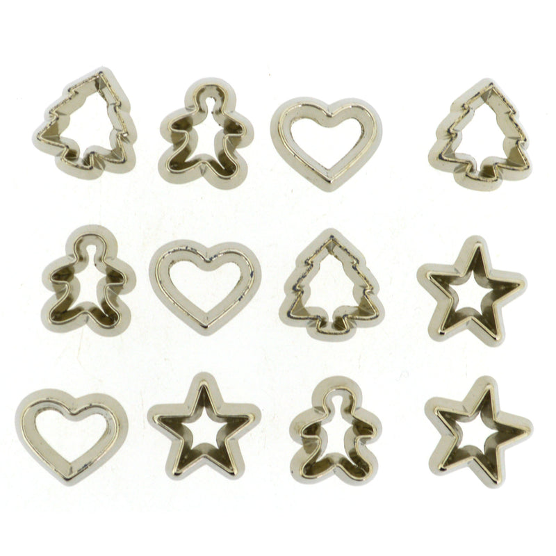 Fox Run Mini Shapes Fondant Cutter Set, Small Star, Diamond, Heart, Clover,  Spade, Moon, Oval, 12-Piece, Stainless Steel