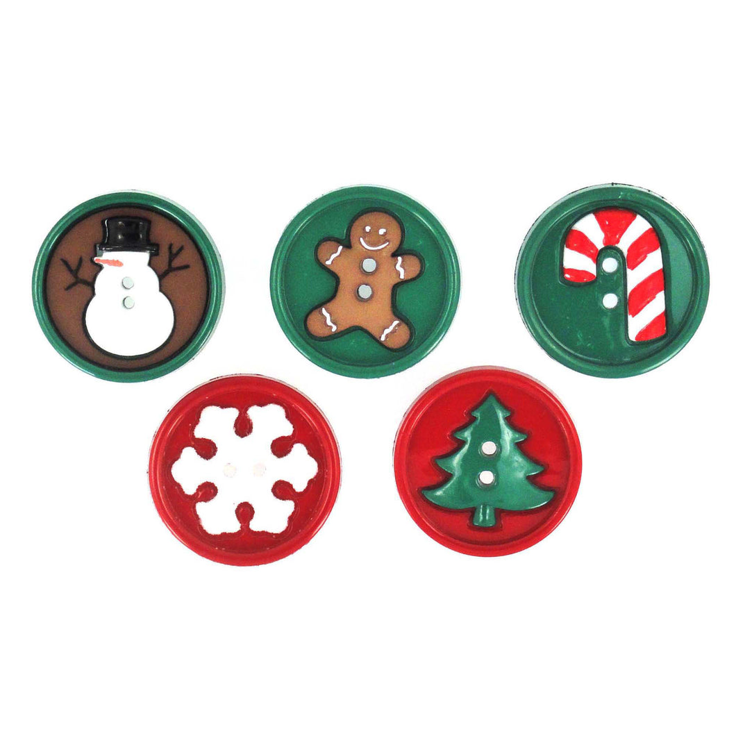 Christmas buttons.