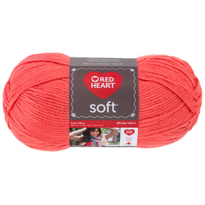 Coral Soft Red Heart yarn.