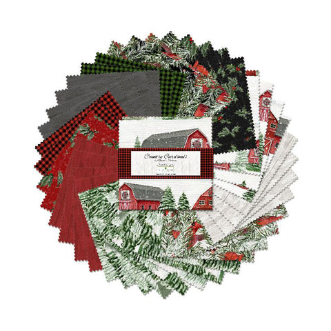Country Cardinals Collection 5 Karat Cotton Fabric Crystals 508-775-508