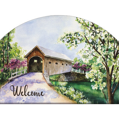 Spring & Summer Outdoor Decor Plaque Covered Bridge Spring