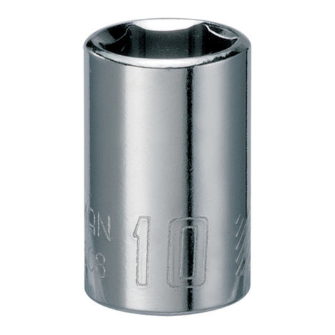 10 mm X 1/4 in. Drive Metric 6 Point Standard Shallow Socket 1 Pc