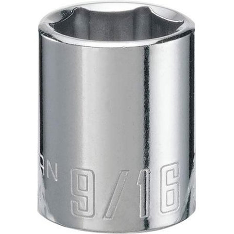 9/16 in. X 3/8 in. Drive SAE 6 Point Standard Shallow Socket 1 Pc