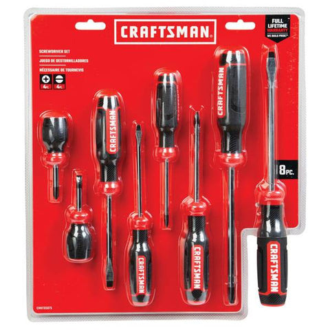 Phillips/Slotted Multi-Bit Screwdriver Set 8 in. 8 Pc