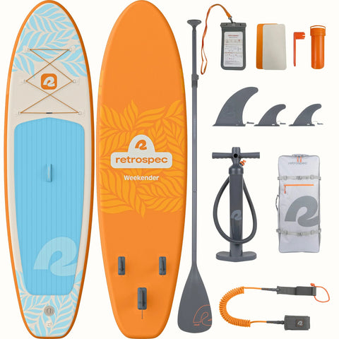 Retrospec Weekender inflatable stand up paddle board in Creamsicle pattern