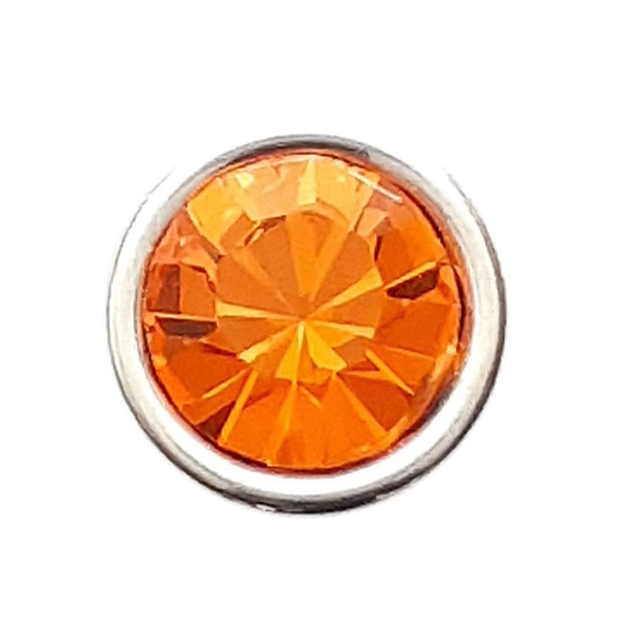 Orange Rhinestone Button