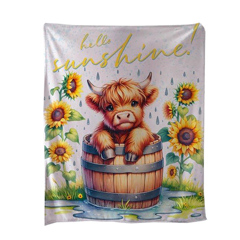 Regal Comfort Hello Sunshine Highland Calf Throw Blanket