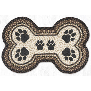 Paw Prints Braided Jute Rug DBP-313