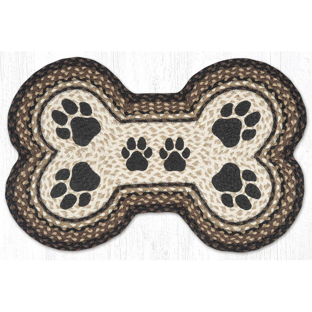 Paw Prints Braided Jute Rug DBP-313