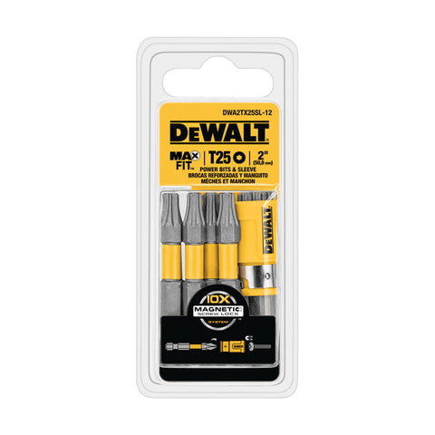Max Fit Torx T25 X 2 in. L Power Bit and Sleeve Set S2 Tool Steel 12 Pc