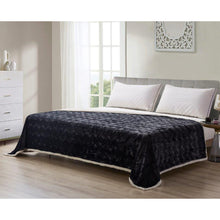 Brushed Slate Family Blanket Laying Across Bed