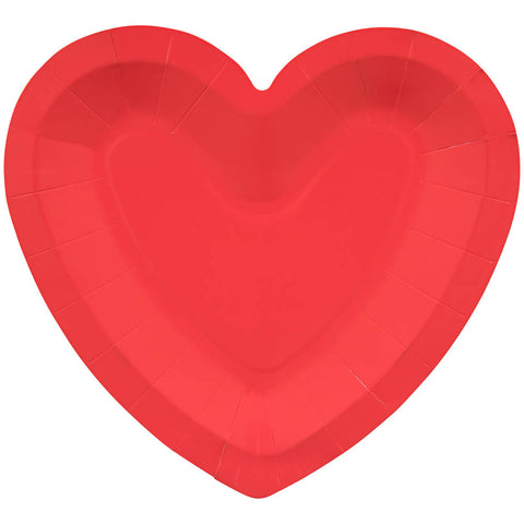 pink red heart shaped DINNER PLATES 