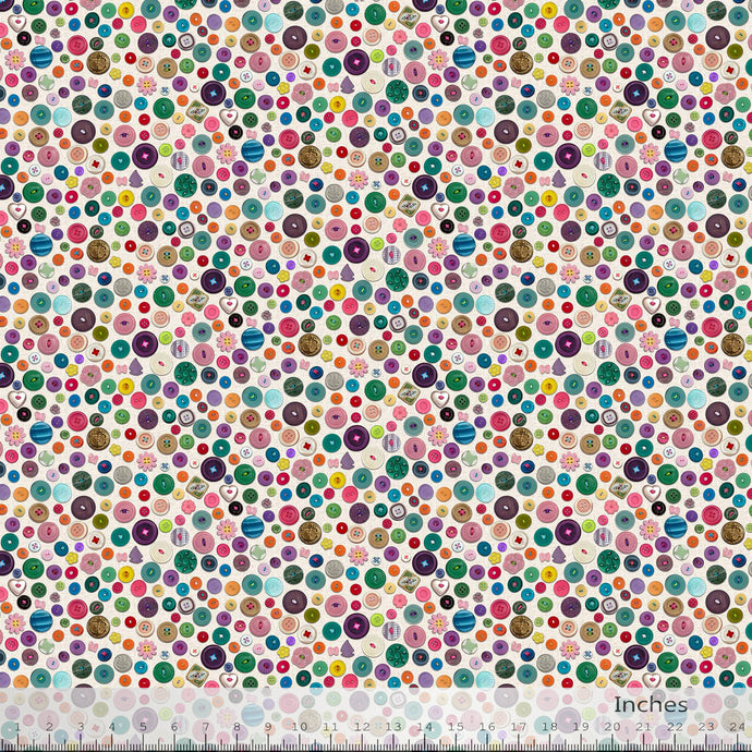 Northcott I've Got A Notion Collection Buttons Fabric DP24541-10