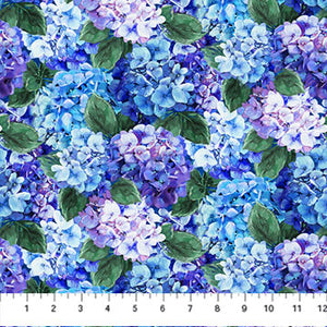 Rhapsody in Blue Collection Large Flower Cotton Fabric DP27068