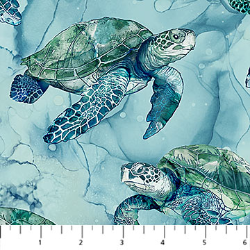 Sea Breeze Collection Sea Turtle Cotton Fabric DP27097