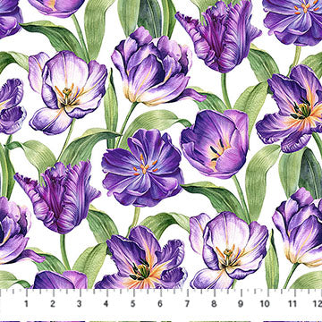 Tulip Garden Collection Large Floral Cotton Fabric DP28494