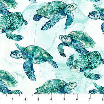 Coral Reef Collection Turtles Cotton Fabric DP28878-10