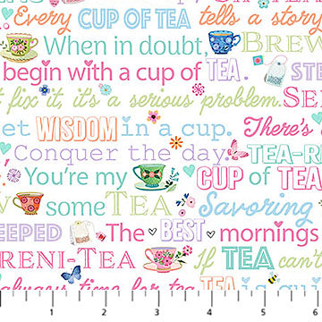 My Cup of Tea Collection Word Print Cotton Fabric DP29277