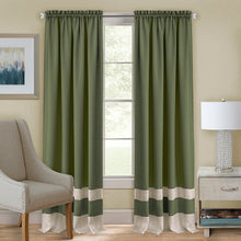 Green/Camel Darcy Rod Pocket Curtain Panel DRPN63GC06