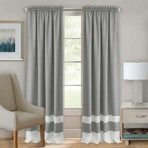 Grey/White Darcy Rod Pocket Curtain Panel DRPN63GW06