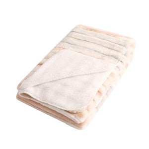 S'mores Plush Throw Blanket: white and tan