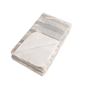 Smokey Sunset Plush Throw Blanket: gray, tan, cream