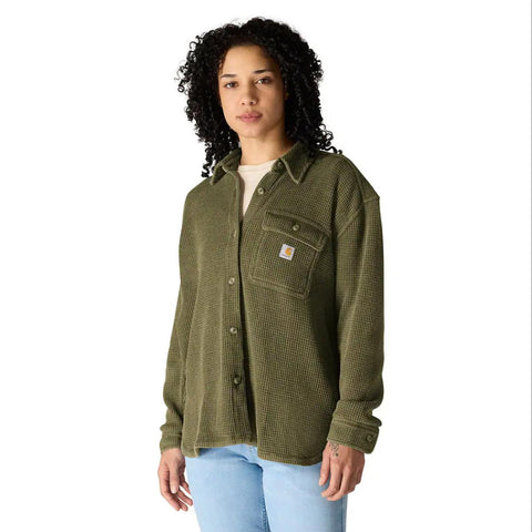 Women's Oversized-Fit Heavyweight Waffle Knit Shirt 107134