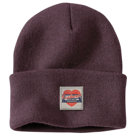 Women's Knit Heart Patch Beanie 107409