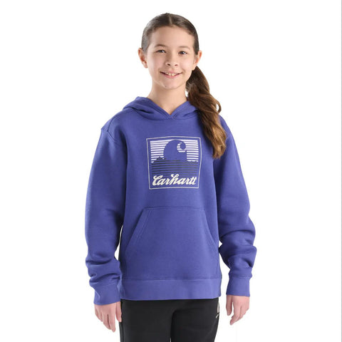 Youth Girls' Long Sleeve Graphic Sweatshirt CA7130 in Deep Ocean blue