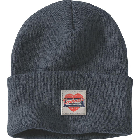 Women's Knit Heart Patch Beanie 107409
