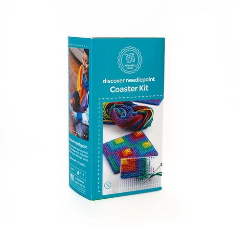 Friendly Loom Discover Needlepoint Coaster Kit package