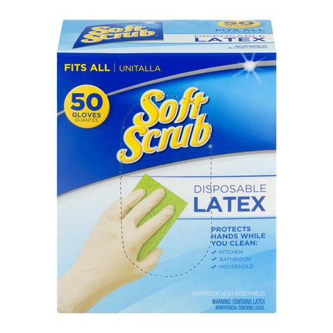 Disposable Latex Gloves, White, Ambidextrous Fit Single Use, 50 Count 11250