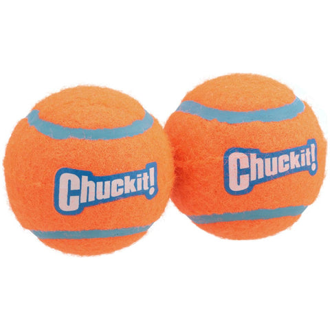 Tennis Dog Balls Rubber Fetch Dog Toy Medium 2.5 in. for Dogs 20 to 60 lb Pack of 2 Orange/Blue