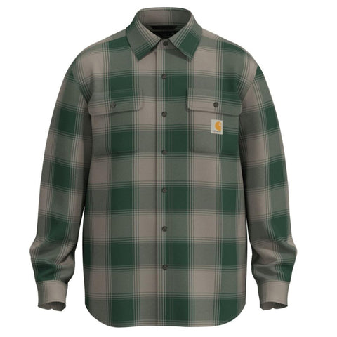 Men's Hubbard Loose Fit Heavyweight Flannel Long-Sleeve Plaid Shirt 107013