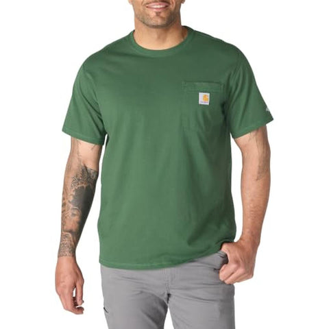 Men's Big and Tall Carhartt Force Short-Sleeve Pocket T-Shirt 106652 in engineer blue heather