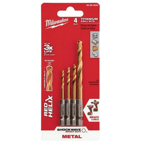 Drill Bit Set  4-Piece  Titanium
