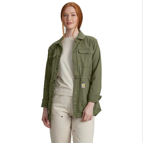 Dusty Olive Women's Tencel Fiber Canvas Coat 106850
