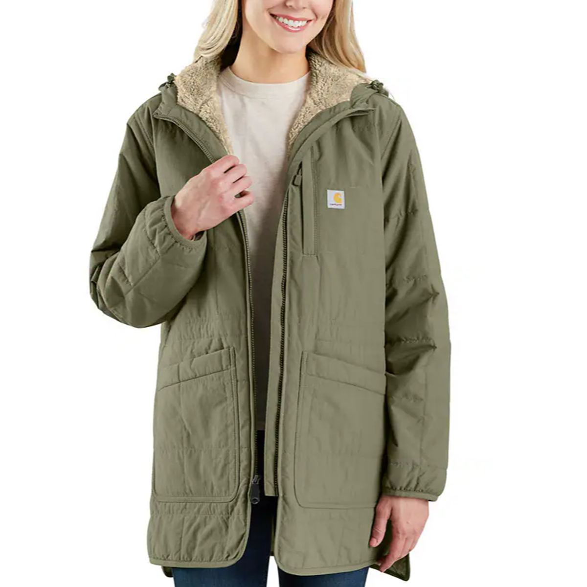 Carhartt Women s Rain Defender Loose Fit Lightweight Insulated Hooded Coat 106465 Good s Store Online