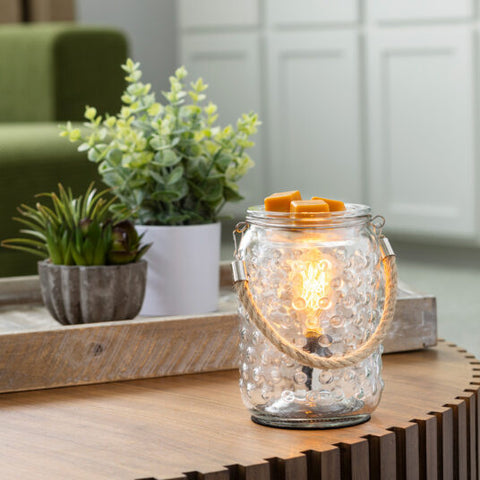 Candle Warmers Hobnail & Rope Vintage Bulb Illumination Warmer in living room