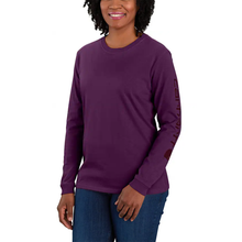 Women's Long Sleeve Logo Sleeve Graphic Tee 103401 Eggplant