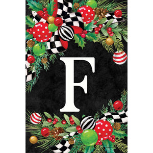 Christmas Swag Monogram Flag F