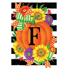 Pumpkin Splendor Monogram Flag F