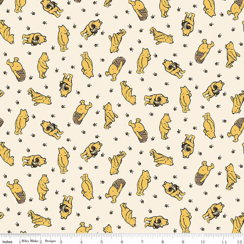 cream, Winnie the Pooh Collection Cotton Flannel Fabric F17503