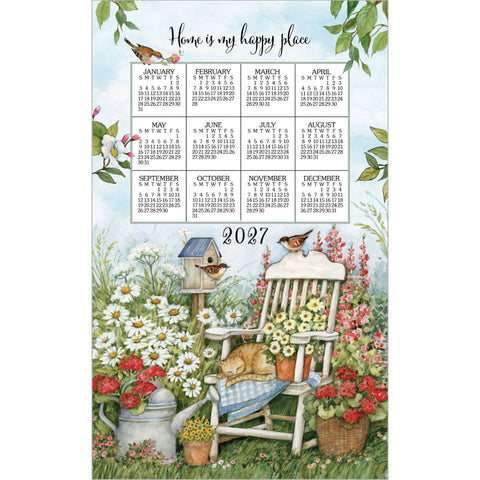 cat on chair, 2027 Calendar Towels