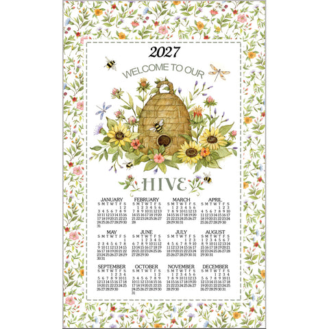 bee floral, 2027 Calendar Towels