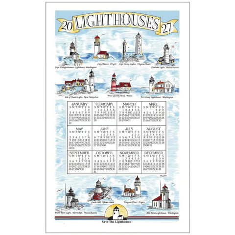 lighthouses, 2027 Calendar Towels