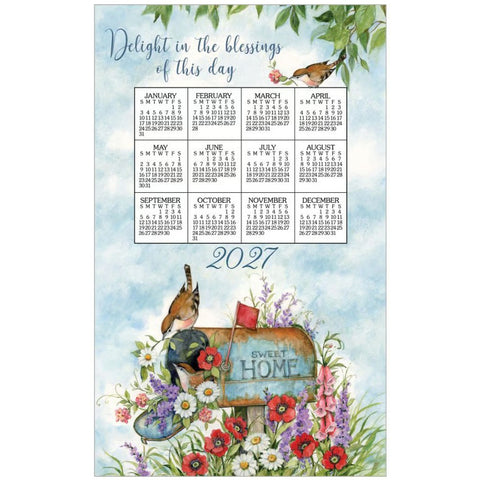 floral mailbox, 2027 Calendar Towels