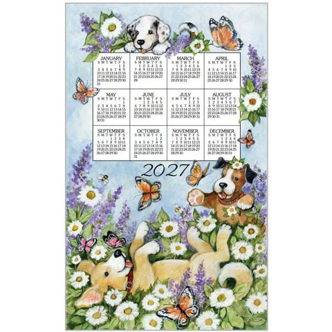 playful puppies, 2027 Calendar Towels